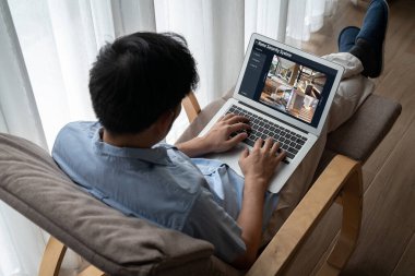 Online home security system showing live view of cctv cameras around the private property snugly