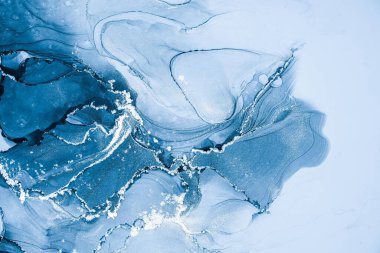 Mermer mürekkep soyut sanatının orijinal resmi. Örnek bir orjinal tablodan yüksek çözünürlüklü fotoğraf. Karargah kağıt dokusuna pürüzsüz mermer desen oluşturmak için soyut resim yapıldı.