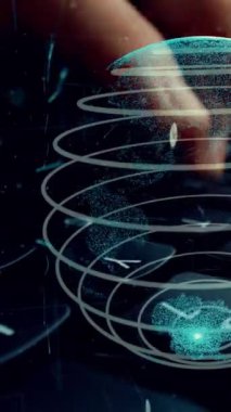 İşletme veri analizinin grafiğiyle çalışan adam, istatistiksel yatırım karar verme metodolojisi, finans ve finans mühendisliği kavramını gösteren analitik modernizasyon grafiği üzerinde çalışıyor. .