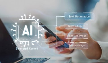 Yapay zeka mühendisliği, büyük veri ve yapay zeka makinesi kavramında yapay zeka beyin işlemcisiyle iş desteği için üretken yapay zeka kullanmayı öğrenen insan etkileşimi. EIDE