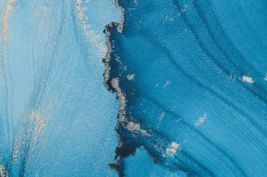 Mermer mürekkep soyut sanatının orijinal resmi. Örnek bir orjinal tablodan yüksek çözünürlüklü fotoğraf. Karargah kağıt dokusuna pürüzsüz mermer desen oluşturmak için soyut resim yapıldı.