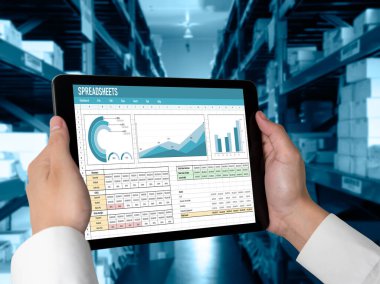 Spreadsheet document information financial startup concept. data and graphs in spreadsheet documents for online analysis project dashboard accounting digital snugly