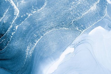 Mermer mürekkep soyut sanatının orijinal resmi. Örnek bir orjinal tablodan yüksek çözünürlüklü fotoğraf. Karargah kağıt dokusuna pürüzsüz mermer desen oluşturmak için soyut resim yapıldı.