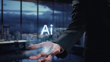 Yapay zeka sanal asistanı Chatbot ile yapay zeka konsepti ile insan etkileşimi, yapay zeka mühendisliği, LLM yapay zeka derin öğrenimi iş desteği için üretken yapay zeka kullanımı. Kullanıcı Kimliği