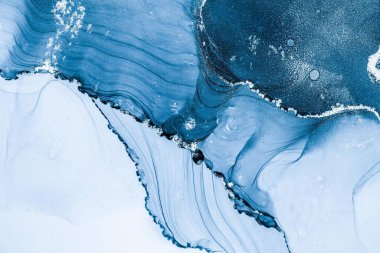 Mermer mürekkep soyut sanatının orijinal resmi. Örnek bir orjinal tablodan yüksek çözünürlüklü fotoğraf. Karargah kağıt dokusuna pürüzsüz mermer desen oluşturmak için soyut resim yapıldı.