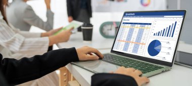 Spreadsheet document information financial startup concept. data and graphs in spreadsheet documents for online analysis project dashboard accounting digital snugly