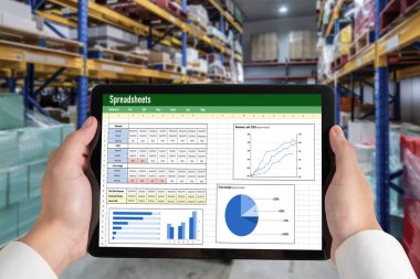 Spreadsheet document information financial startup concept. data and graphs in spreadsheet documents for online analysis project dashboard accounting digital snugly
