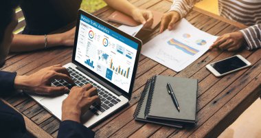 Computer software for website traffic analytics data on computer screen. Concept of SEO search engine optimization and customer targeting for online business snugly