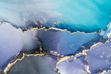 Mermer mürekkep soyut sanatının orijinal resmi. Örnek bir orjinal tablodan yüksek çözünürlüklü fotoğraf. Karargah kağıt dokusuna pürüzsüz mermer desen oluşturmak için soyut resim yapıldı.