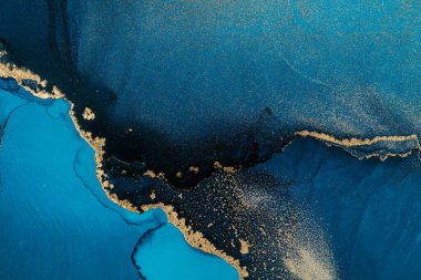 Mermer mürekkep soyut sanatının orijinal resmi. Örnek bir orjinal tablodan yüksek çözünürlüklü fotoğraf. Karargah kağıt dokusuna pürüzsüz mermer desen oluşturmak için soyut resim yapıldı.