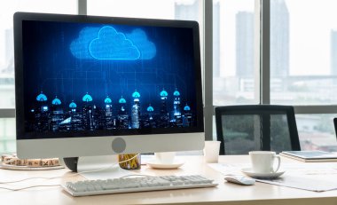 Mod uzak çalışma ve kişisel veri depolama için bulut hesaplama yazılımı
