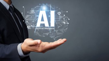 Yapay zeka mühendisliği, büyük veri ve yapay zeka makinesi kavramında yapay zeka beyin işlemcisiyle iş desteği için üretken yapay zeka kullanmayı öğrenen insan etkileşimi. Faas