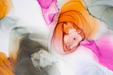 Mermer mürekkep soyut sanatının orijinal resmi. Örnek bir orjinal tablodan yüksek çözünürlüklü fotoğraf. Karargah kağıt dokusuna pürüzsüz mermer desen oluşturmak için soyut resim yapıldı.