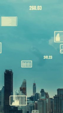 İş verileri analitik arayüzü akıllı şehrin üzerinde uçuyor ve iş zekasının geleceğini değiştiriyor. Stratejik plan için büyük verileri analiz etmek için bilgisayar yazılımı ve yapay zeka kullanılır .