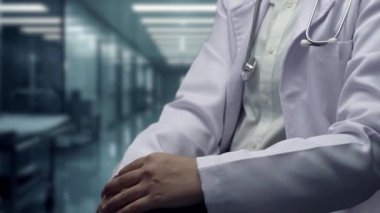 Akıllı doktorların oturduğu ve insan anatomisini gösteren hologramlarını yakından çek. HUD gösterge panelini elinde tutan bir tıp çalışanı ve tıbbi veri analizi kullanarak semptomları inceliyor. İyileştirici.