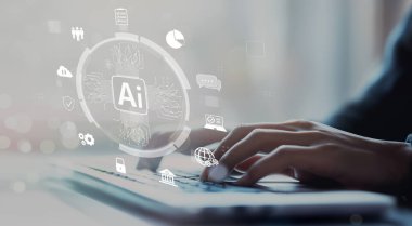 Yapay zeka mühendisliği, büyük veri ve yapay zeka makinesi kavramında yapay zeka beyin işlemcisiyle iş desteği için üretken yapay zeka kullanmayı öğrenen insan etkileşimi. EIDE