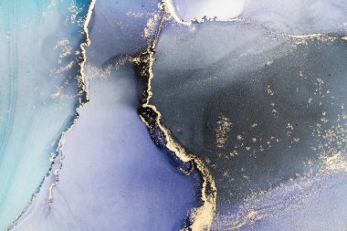 Mermer mürekkep soyut sanatının orijinal resmi. Örnek bir orjinal tablodan yüksek çözünürlüklü fotoğraf. Karargah kağıt dokusuna pürüzsüz mermer desen oluşturmak için soyut resim yapıldı.