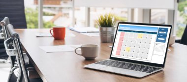 Kişisel düzenleyici ve çevrimiçi iş için mod zamanlama planlaması için bilgisayar yazılım uygulaması takvimiName