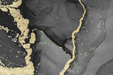 Mermer mürekkep soyut sanatının orijinal resmi. Örnek bir orjinal tablodan yüksek çözünürlüklü fotoğraf. Karargah kağıt dokusuna pürüzsüz mermer desen oluşturmak için soyut resim yapıldı.