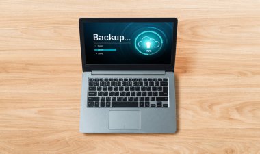 Yedek Depolama Verisi İnternet Teknolojisi İş Konsepti. Veritabanı depolama teknolojisi dosya aktarım paylaşımı, siber, büyük veri bilgileri, internet bankacılığı uygulaması indirme işlemi kolayca yapılır