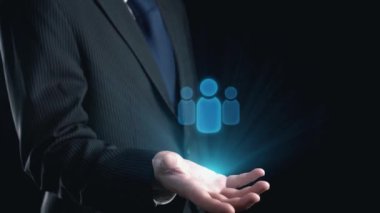 İş adamı ağ kurar, değerli bağlantılar kurar. Profesyonel ağı ve fırsatları genişletmek için etkili insan ağ oluşturma stratejileri UUID