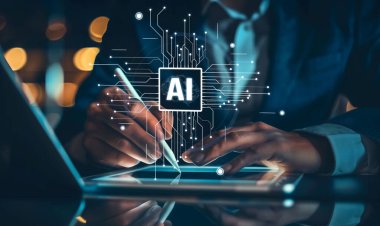 Yapay zeka mühendisliği, büyük veri ve yapay zeka makinesi kavramında yapay zeka beyin işlemcisiyle iş desteği için üretken yapay zeka kullanmayı öğrenen insan etkileşimi. EIDE