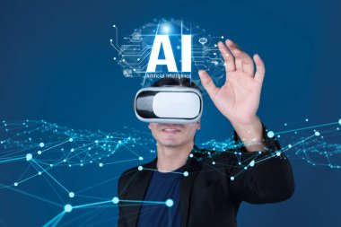 Yapay zeka mühendisliği, büyük veri ve yapay zeka makinesi kavramında yapay zeka beyin işlemcisiyle iş desteği için üretken yapay zeka kullanmayı öğrenen insan etkileşimi. Faas