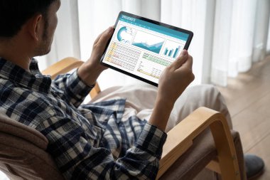 Spreadsheet document information financial startup concept. data and graphs in spreadsheet documents for online analysis project dashboard accounting digital snugly