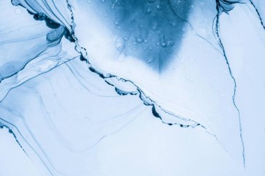 Mermer mürekkep soyut sanatının orijinal resmi. Örnek bir orjinal tablodan yüksek çözünürlüklü fotoğraf. Karargah kağıt dokusuna pürüzsüz mermer desen oluşturmak için soyut resim yapıldı.