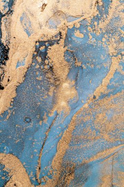 Mermer mürekkep soyut sanatının orijinal resmi. Örnek bir orjinal tablodan yüksek çözünürlüklü fotoğraf. Karargah kağıt dokusuna pürüzsüz mermer desen oluşturmak için soyut resim yapıldı.