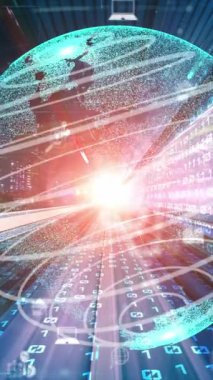 Fütürist küresel sosyal medya, insanlar iletişim ağı ve dijital veri paylaşımı kuruyor. Yeni bilgi çağındaki küresel eğilimleri değiştiren akıllı dijital dönüşüm ve teknoloji bozulması kavramı .