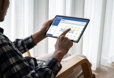Calendar on computer software application for schedule planning for personal organizer and online business snugly