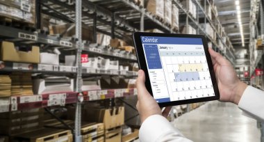 Calendar on computer software application for schedule planning for personal organizer and online business snugly