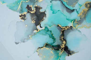 Mermer mürekkep soyut sanatının orijinal resmi. Örnek bir orjinal tablodan yüksek çözünürlüklü fotoğraf. Karargah kağıt dokusuna pürüzsüz mermer desen oluşturmak için soyut resim yapıldı.