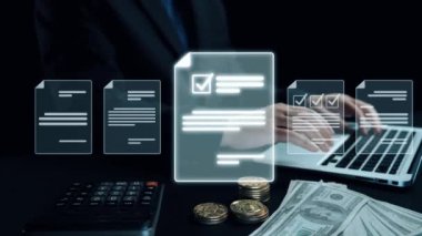 Verimli çalışma süreçleri için çevrimiçi belgeleri yöneten bir iş adamı. Tüm önemli çevrimiçi belgelerinize kolayca güvenli ve hızlı bir şekilde erişim sağlayın. Kullanıcı Kimliği