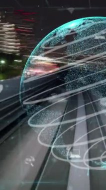 Hızlı hareket eden dijital veri akışı ve küresel ağ grafik modernizasyonu gelecekteki dijital dönüşüm, yıkıcı yenilik ve çevik iş metodolojisi kavramını gösteriyor .