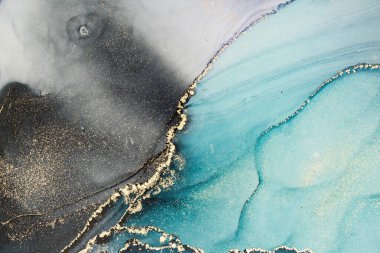 Mermer mürekkep soyut sanatının orijinal resmi. Örnek bir orjinal tablodan yüksek çözünürlüklü fotoğraf. Karargah kağıt dokusuna pürüzsüz mermer desen oluşturmak için soyut resim yapıldı.