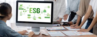 ESG 'nin canlı işletmeler için sosyal yönetim politikası ESG' nin yüksek puanını elde etmek için bir standart belirlemek