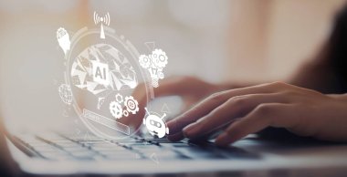 Yapay zeka mühendisliği, büyük veri ve yapay zeka makinesi kavramında yapay zeka beyin işlemcisiyle iş desteği için üretken yapay zeka kullanmayı öğrenen insan etkileşimi. EIDE