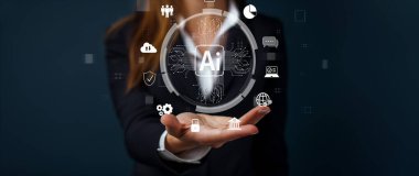 Yapay zeka mühendisliği, büyük veri ve yapay zeka makinesi kavramında yapay zeka beyin işlemcisiyle iş desteği için üretken yapay zeka kullanmayı öğrenen insan etkileşimi. Faas