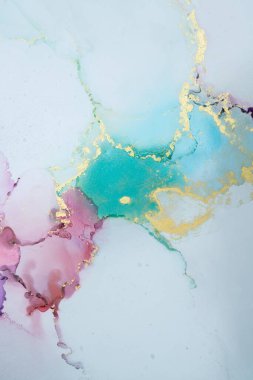 Mermer mürekkep soyut sanatının orijinal resmi. Örnek bir orjinal tablodan yüksek çözünürlüklü fotoğraf. Karargah kağıt dokusuna pürüzsüz mermer desen oluşturmak için soyut resim yapıldı.