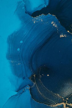 Mermer mürekkep soyut sanatının orijinal resmi. Örnek bir orjinal tablodan yüksek çözünürlüklü fotoğraf. Karargah kağıt dokusuna pürüzsüz mermer desen oluşturmak için soyut resim yapıldı.