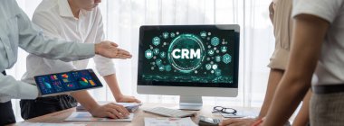CRM işletme ve işletme için canlı bilgisayarda müşteri ilişkileri yönetim sistemi