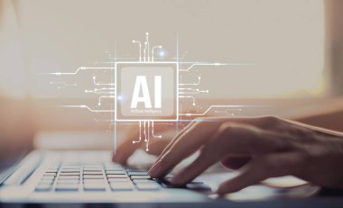 Yapay zeka mühendisliği, büyük veri ve yapay zeka makinesi kavramında yapay zeka beyin işlemcisiyle iş desteği için üretken yapay zeka kullanmayı öğrenen insan etkileşimi. EIDE