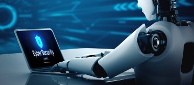 Bilgisayar ekranındaki siber güvenlik sistemi özel bilgileri hacker ve siber saldırı 3D illüstrasyonlarından rahatça korur