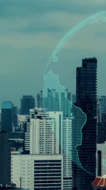 Akıllı şehirde küresel bağlantı ve internet ağı değişikliği. Gelecekteki kablosuz dijital bağlantı ve sosyal medya ağı kavramı .