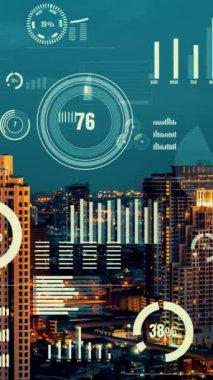 İş verileri analitik arayüzü akıllı şehrin üzerinde uçuyor ve iş zekasının geleceğini değiştiriyor. Stratejik plan için büyük verileri analiz etmek için bilgisayar yazılımı ve yapay zeka kullanılır .