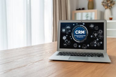CRM işletme ve işletme için modern bilgisayarda müşteri ilişkileri yönetim sistemi