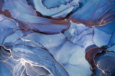 Mermer mürekkep soyut sanatının orijinal resmi. Örnek bir orjinal tablodan yüksek çözünürlüklü fotoğraf. Karargah kağıt dokusuna pürüzsüz mermer desen oluşturmak için soyut resim yapıldı.