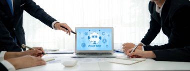 Chatbot yazılım uygulaması canlı çevrimiçi iş için otomatik olarak müşteri sorularına cevap verir